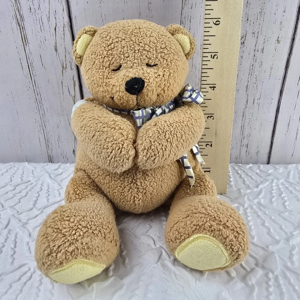 Kids II‎ Brown Teddy Bear Praying Patches Plush Toy Praying Prayer See Photos